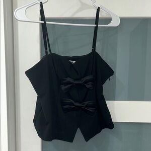 Target Black Asymmetrical Camisole with Tie Front